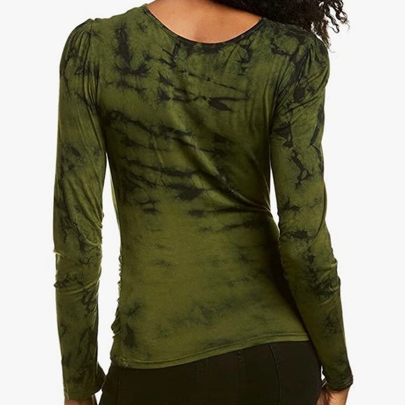 Host Pick! KENDALL + KYLIE Marble Ruched Top in Green and Black- NWT!! 💚🖤 - Picture 2 of 7